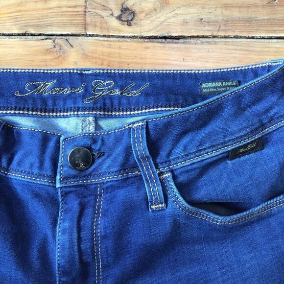 MAVI gold Adriana ankle mid rise super skinny blue stretchy jeans size 25 ladies - Picture 3 of 12